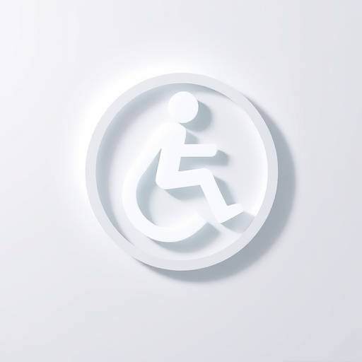 Symbol für Barrierefreiheit, ein stilisierter Mensch in Bewegung.